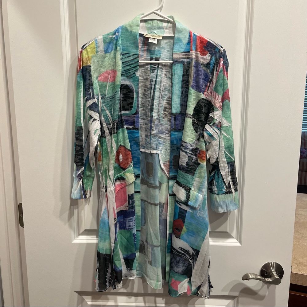 Impulse California Artsy Top Blouse Shirt Sequin Detail Retro Geometric Small